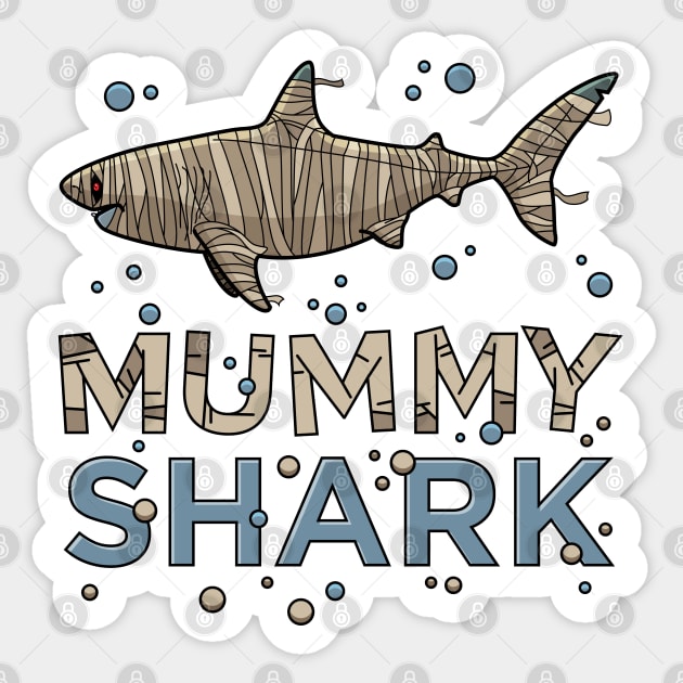 Halloween Mummy Shark Funny Gift Women Men Boys Girls Sticker by teeleoshirts